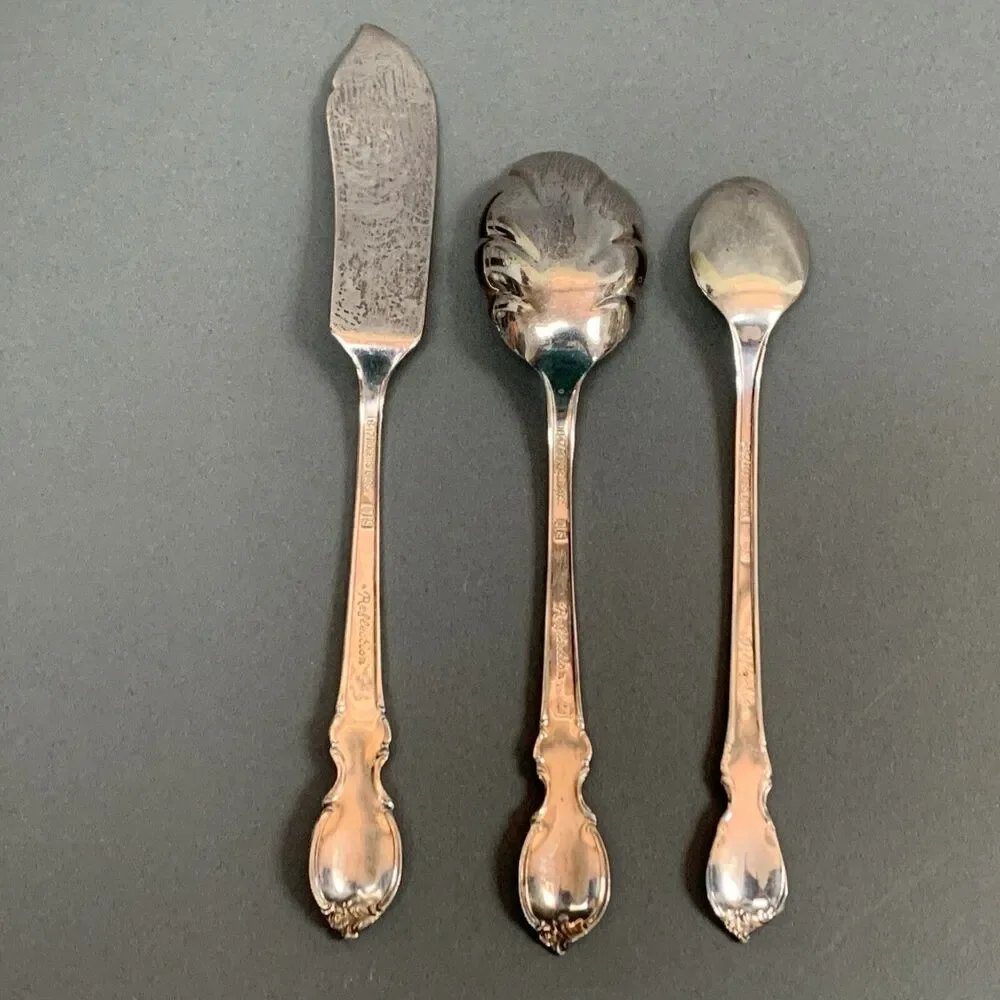 3 Rogers Bros 1847 Reflection‎ IS Silver-plate Sugar Spoon Butter Knife Flatware